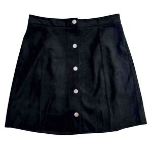 Wilfred Free Black Button Front High Waist Skirt Gothic Preppy Quiet Luxury Rock